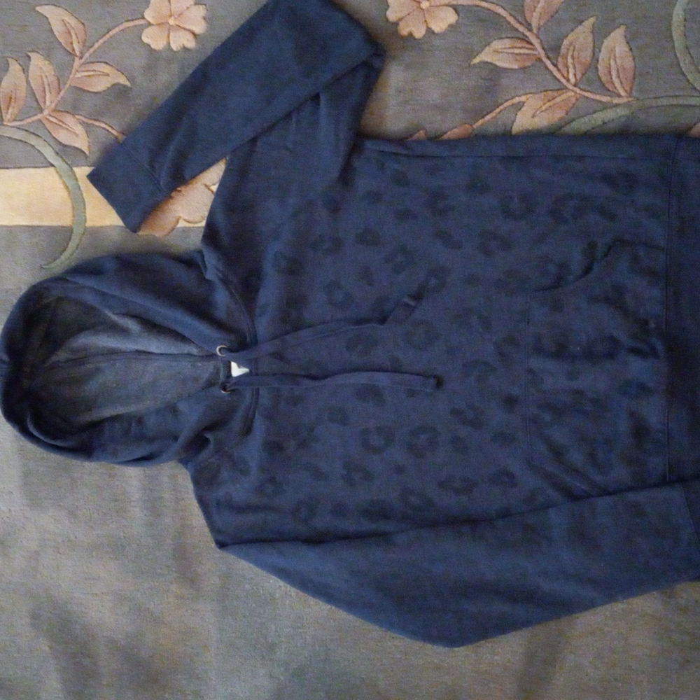 Navy blue cheetah print hoodie